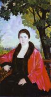 Kustodiev, Boris - Portrait of M.V. Chaliapina (Shalyapina), wife of Feodor Chaliapin